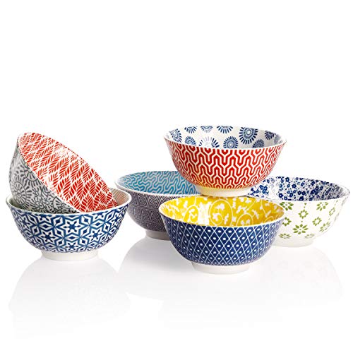 Amazingware - Cuenco de porcelana vintage (280 ml, para postre, helado, inmersión, 6 unidades)