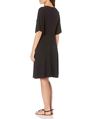 Amazon Essentials Kimono Vestido Envolvente de Manga Dresses, Negro, US L (EU L - XL)