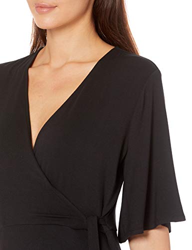 Amazon Essentials Kimono Vestido Envolvente de Manga Dresses, Negro, US L (EU L - XL)