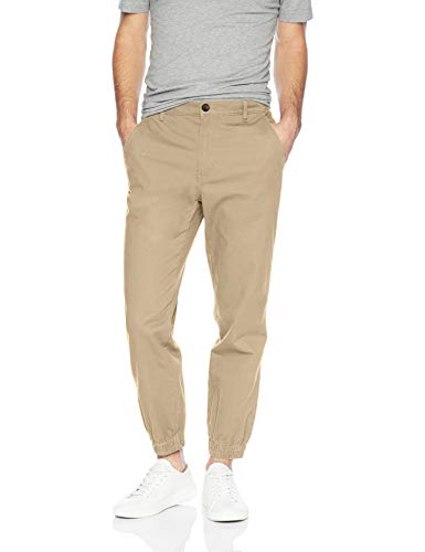 Amazon Essentials - Pantalones deportivos de corte recto para hombre, Caqui, US S (EU S)