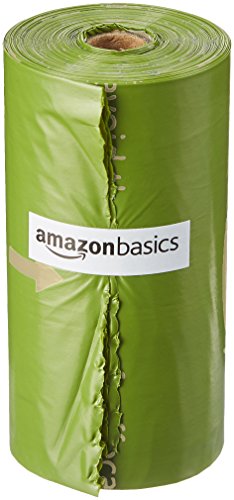 AmazonBasics - Bolsa mejorada para heces de perro con aditivos EPI y dispensador y pinza para correa - 540 unidades, mango brasileño