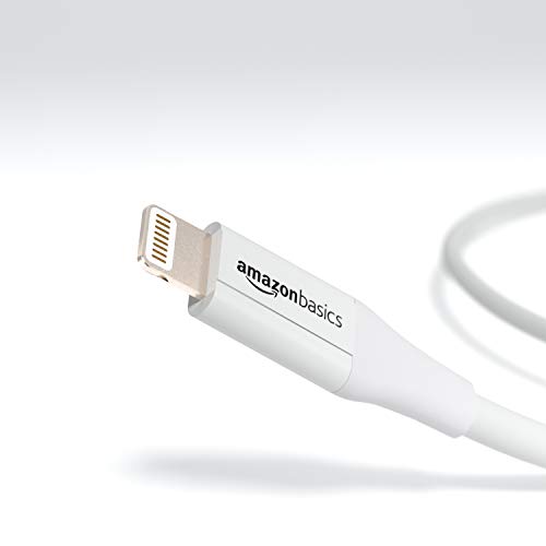 AmazonBasics - Cable de conector Lightning a USB A para iPhone y iPad - 10 cm - 1 unidad, Blanco