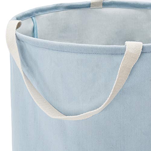 AmazonBasics – Canasto de tela, alto, redondo, azul apagado