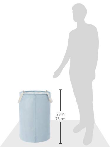 AmazonBasics – Canasto de tela, alto, redondo, azul apagado