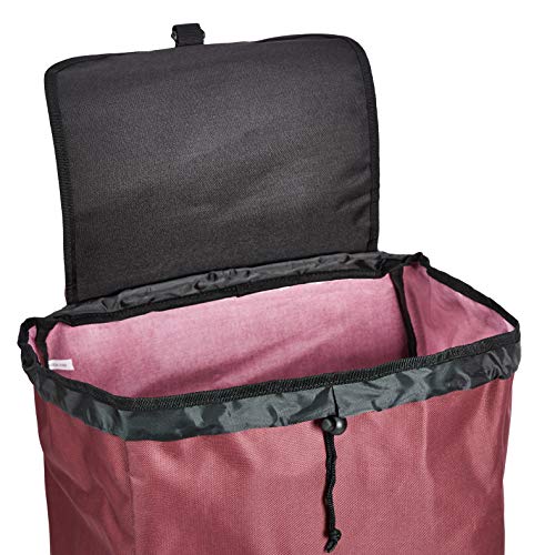 AmazonBasics - Carrito de la compra con 6 ruedas y asas de aluminio, 50 litros, color rojo