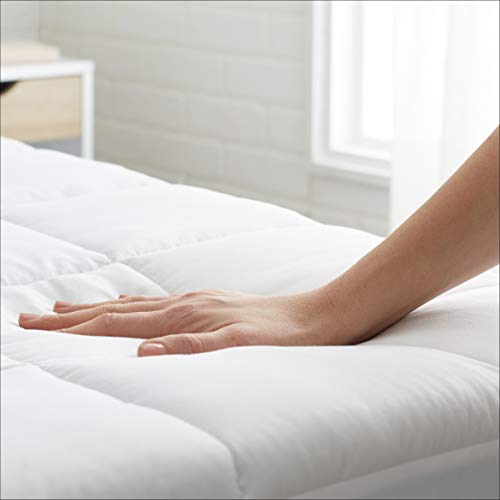 AmazonBasics - Colchoncillo de relleno sintético con funda de microfibra, 90 x 200 cm