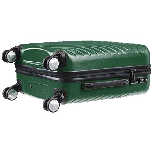 AmazonBasics - Equipaje geométrico básico Juego de 3 piezas (55 cm, 68 cm, 78 cm), Verde