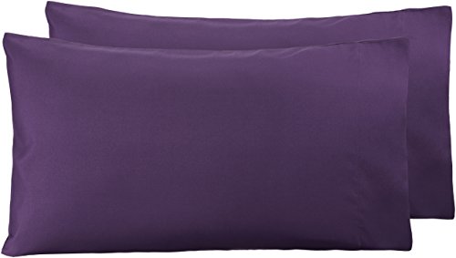 AmazonBasics - Funda de almohada de microfibra, 2 unidades, 50 x 80 cm - Ciruela