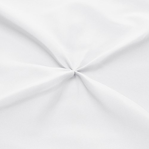 AmazonBasics - Juego de cama con colcha fruncida en pellizco, 155 x 220 cm, Blanco