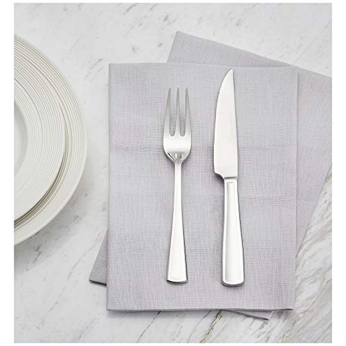 AmazonBasics - Juego de cubertería para carne de estilo moderno, 6 servicios, 12 piezas