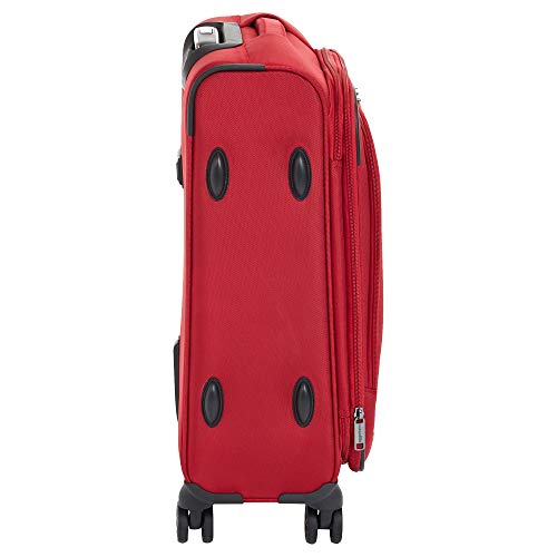 AmazonBasics - Maleta con ruedas de calidad superior, expandible, con lados blandos y cierre con candado TSA, 53 cm, Rojo
