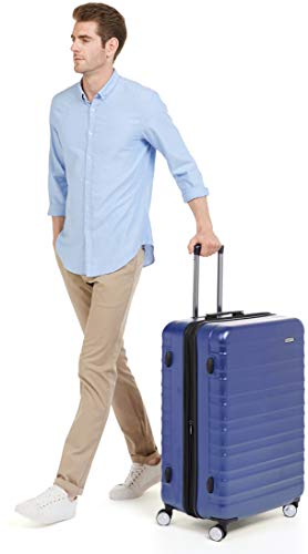 AmazonBasics - Maleta rígida de alta calidad, con ruedas y cerradura TSA incorporada - 78 cm, Azul