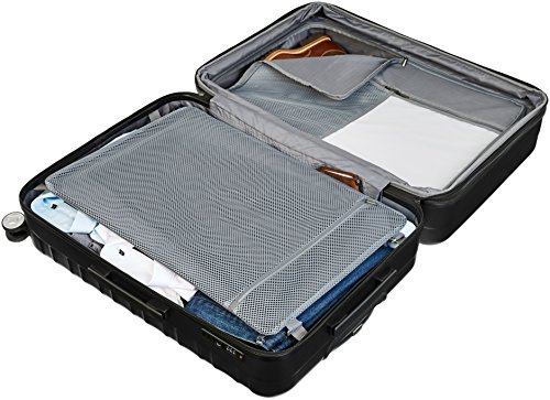 AmazonBasics - Maleta rígida «Hardside» de alta calidad, con ruedas giratorias y cerradura TSA incorporada - Juego de 2 unidades (55 cm, 78 cm), Negro