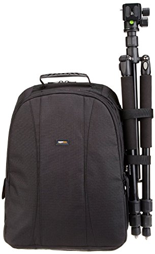 AmazonBasics - Mochila para cámaras DSLR y ordenadores portátiles (interior de color naranja)