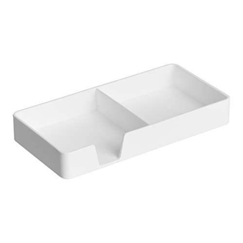 AmazonBasics Organizador de plástico, bandeja pequeña, blanco