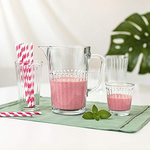 AmazonCommercial Fluted Style Glass Pitcher, 41.5 oz.