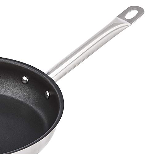 AmazonCommercial - Juego de 2 sartenes antiadherentes de acero inoxidable con revestimiento de aluminio y superficie antiadherente, 20 cm y 24 cm