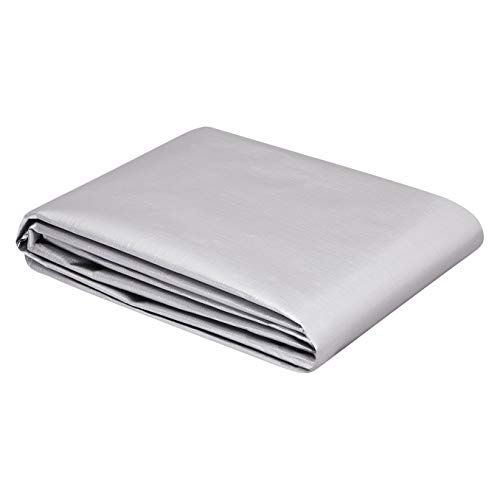 AmazonCommercial - Lona impermeable de poliéster multiusos, 1,8 x 2,5 m, 0,4 mm de espesor, plateado y negro, pack de 4 unidades