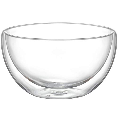 AMBITION 96867 Cuenco de Cristal de Doble Pared (500 ml), Transparente, Vidrio
