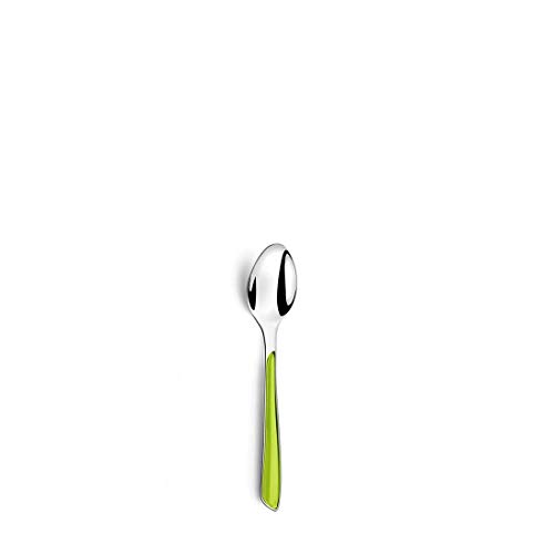 Amefa ECLAT - Cubertería (acero inoxidable, 24 piezas, para 6 personas, mango de plástico de alta calidad, apto para lavavajillas), color verde