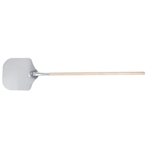 American Metalcraft 5212 - Cáscara de pizza de aluminio de 52 pulgadas con mango de madera de 38 pulgadas, hoja mediana de 30 x 35 cm