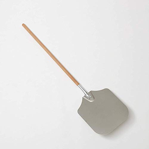 American Metalcraft 5212 - Cáscara de pizza de aluminio de 52 pulgadas con mango de madera de 38 pulgadas, hoja mediana de 30 x 35 cm