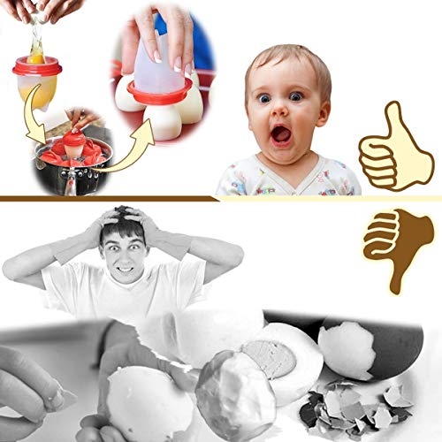 AMEU Cuecehuevos, Silicona Egg Cooker Cocer Huevos, 7 PCS Cocedor Huevos Salud Y Seguro Huevos Escalfados Cocedor