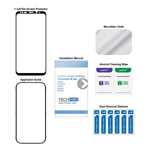 amFilm Galaxy S9 Protector Pantalla, Anti-Burbujas (3D Curvo) Cristal Vidrio Templado Protector de Pantalla para Samsung Galaxy S9 (Negro)