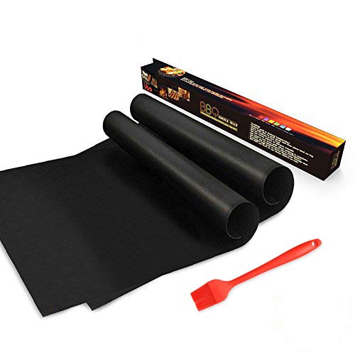 Amison Estera para Parrilla Barbacoa Juego de 2, Non Stick para Hornear a Gas Carbón Horno y Parrillas Eléctricas Láminas de barbacoa para asar carne, Apto para Lavavajillas