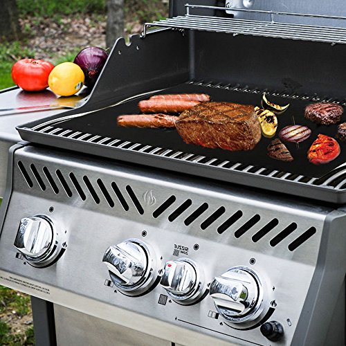Amison Estera para Parrilla Barbacoa Juego de 2, Non Stick para Hornear a Gas Carbón Horno y Parrillas Eléctricas Láminas de barbacoa para asar carne, Apto para Lavavajillas