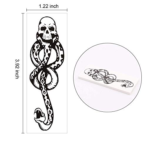 AMITD 20 Hojas Dark Mark Death Eater Tattoos, Dark Mark Mamba Skull Tatuajes temporales para Adultos Niños Halloween Cosplay/Disfraz Accesorios de Tatuaje Fiesta de Halloween