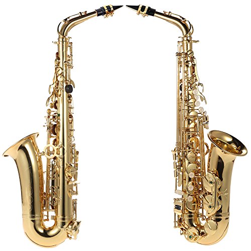 ammoon bE Alto Saxofon, Latón Lacado Oro E Flat Sax 802 Clave Tipo de Viento de Madera Instrumento