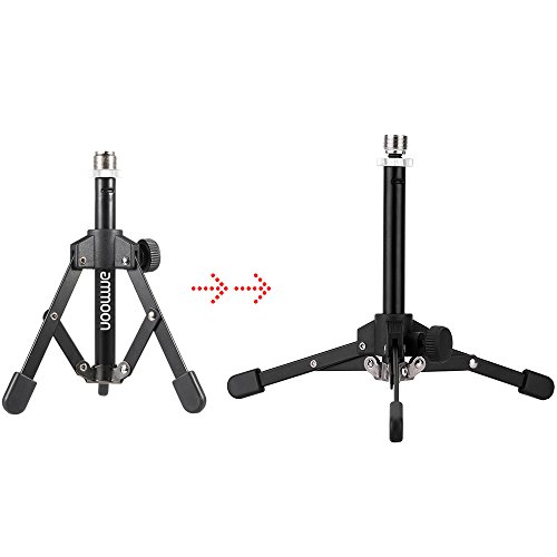 ammoon MS-12 Mini escritorio plegable de mesa trípode micrófono mic stand soporte