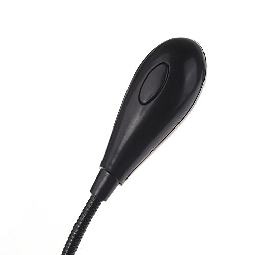ammoon Negro Clip-on 2 Armas Duales 4 LED Libro Flexibles Atril Lámpara de Luz
