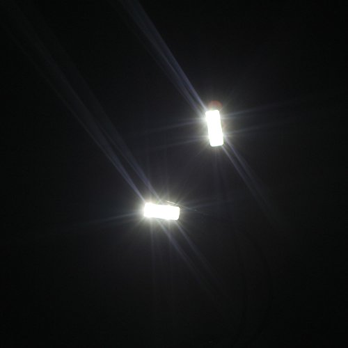 ammoon Negro Clip-on 2 Armas Duales 4 LED Libro Flexibles Atril Lámpara de Luz