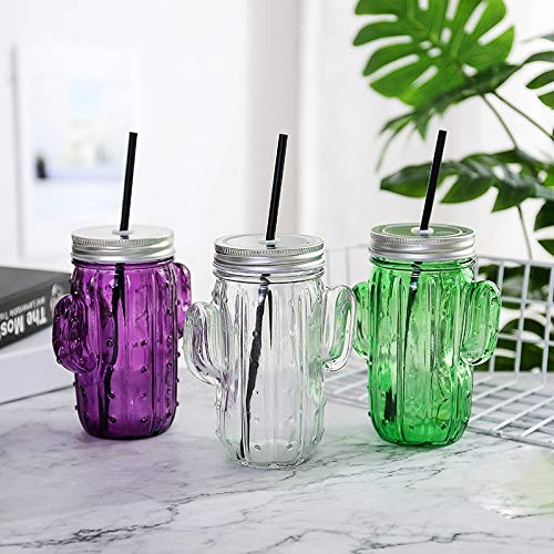 AMNVBD Creativa ventosas de Cristal cafetería Estudiante Amantes de la Taza de té de Regalo Taza for Beber (Color : Purple, Size : 400ML)