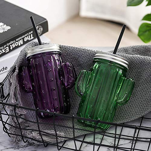 AMNVBD Creativa ventosas de Cristal cafetería Estudiante Amantes de la Taza de té de Regalo Taza for Beber (Color : Purple, Size : 400ML)