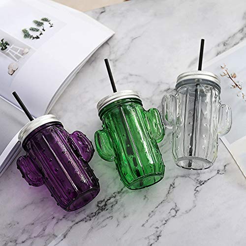 AMNVBD Creativa ventosas de Cristal cafetería Estudiante Amantes de la Taza de té de Regalo Taza for Beber (Color : Purple, Size : 400ML)