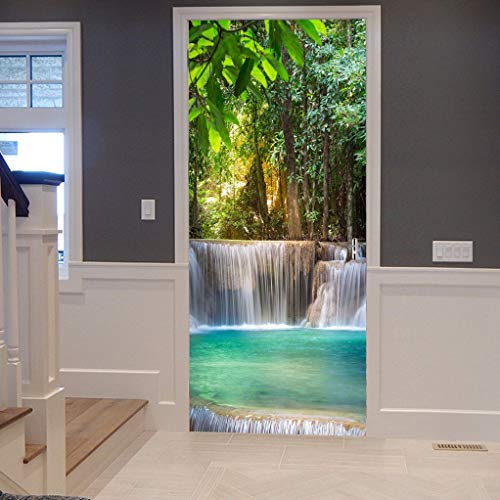 A.Monamour Pegatinas De Pared Tailandia Cascada En Kanchanaburi Exóticos Bosques Tropicales Árboles Naturaleza Paisaje Vinilo Puerta Calcomanías Papel Tapiz Murales De Pared Pegatinas Autoadhesivo