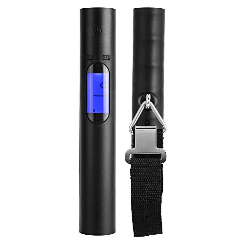AMONIDA Báscula de Viaje, LCD de Alta definición con retroiluminación Azul ABS kg, g, LB, oz Unidad de Peso Peso electrónico, para Pesca en la Cocina
