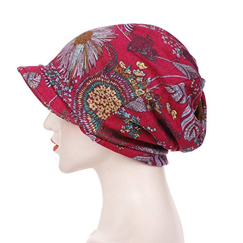 Amorar Sombrero de Oncologicos con Visera UV 50+ Gorras de Béisbol Baker Boy Turbante para Mujer Cáncer Perdida de Cabello
