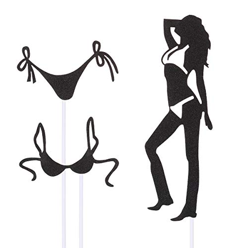 Amosfun DIY Cake Topper Creative Cupcake Topper Playa de Verano Ducha Nupcial Despedida de Soltera/Despedida de Soltero Suministros Decoración de la Torta 9pcs