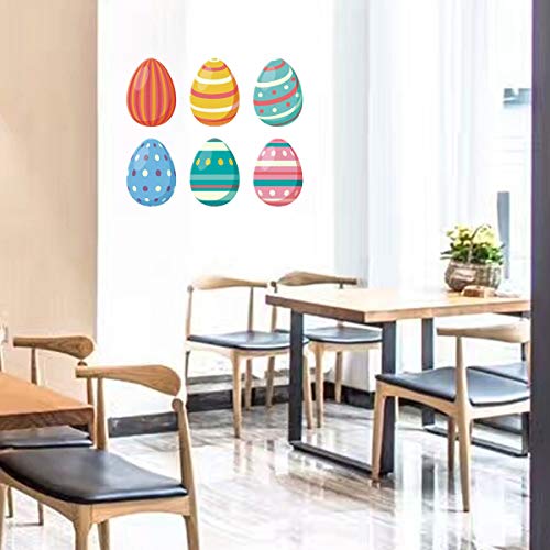Amosfun Pascua Etiqueta de la Pared Huevo extraíble decoración de la Pared calcomanías Ventana de Pascua se aferra Pascua Decoraciones para el hogar Adornos