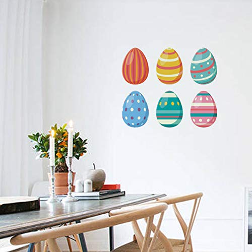 Amosfun Pascua Etiqueta de la Pared Huevo extraíble decoración de la Pared calcomanías Ventana de Pascua se aferra Pascua Decoraciones para el hogar Adornos