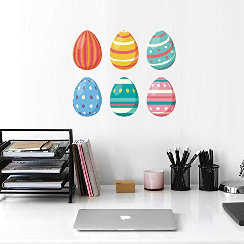 Amosfun Pascua Etiqueta de la Pared Huevo extraíble decoración de la Pared calcomanías Ventana de Pascua se aferra Pascua Decoraciones para el hogar Adornos