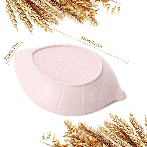 AMOYER 4pcs / Set Salsa De Soja Plato De Usos Múltiples De La Hoja-Forma Pequeño Condimento Platillos Aperitivo Platos para Ensalada Vinagre Salsa De Soja Wasabi
