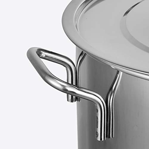Ampliación de la Olla, Olla, Olla con Tapa, Seguro de Acero Inoxidable de la Olla con Tapa, con Acabado de Espejo Tapa de Acero Inoxidable (Size : 41.5 * 40.2cm(45L))