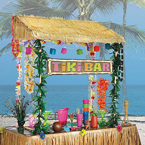 amscan 241205 Hawaiian Tiki Hut Bar, Amarillo, Talla única
