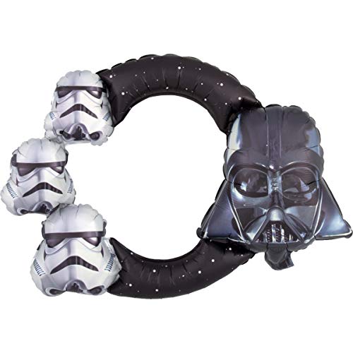 Amscan 3819001 Star Wars - Globo con marco para selfies, color negro, azul y plateado , color/modelo surtido