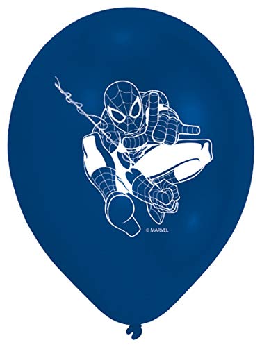 Amscan 999233 Spider Man - Globos de látex (6 unidades), color rojo y azul , color/modelo surtido